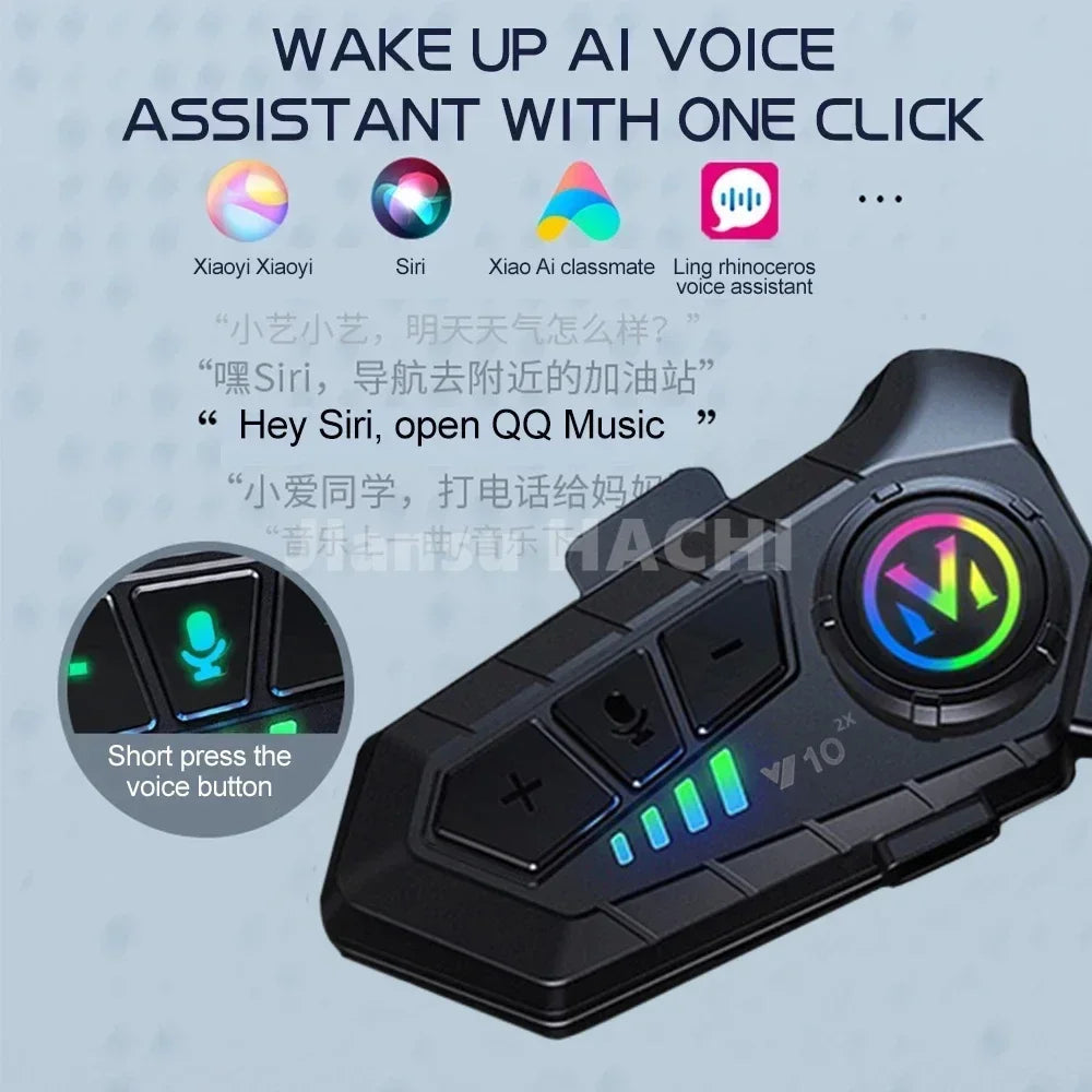 2Pcs Y10 2x Intercomunicador 300M Wireless Intercomunicador 2000Mah